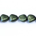 Czech Glass Pearl Bead - Potato 16x14MM MATTE HUNTER GREEN