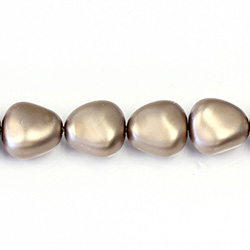 Czech Glass Pearl Bead - Potato 16x14MM MATTE LT BROWN
