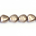 Czech Glass Pearl Bead - Potato 16x14MM MATTE LT BROWN