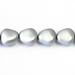 Czech Glass Pearl Bead - Potato 16x14MM MATTE LT GREY