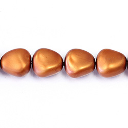 Czech Glass Pearl Bead - Potato 16x14MM MATTE PUMPKIN