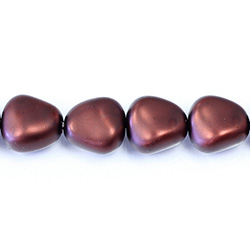 Czech Glass Pearl Bead - Potato 16x14MM MATTE RUST