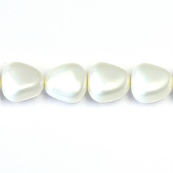 Czech Glass Pearl Bead - Potato 16x14MM MATTE WHITE
