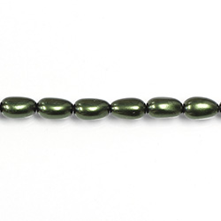 Czech Glass Pearl Bead - Baroque 09x5MM HUNTER GREEN 70958
