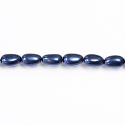 Czech Glass Pearl Bead - Baroque 09x5MM NAVY 70467