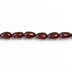 Czech Glass Pearl Bead - Baroque 09x5MM RUST 14324