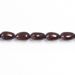 Czech Glass Pearl Bead - Baroque 12x7MM CHOCOLATE 14325
