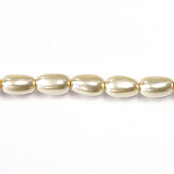 Czech Glass Pearl Bead - Baroque 12x7MM CREME 70414