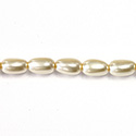 Czech Glass Pearl Bead - Baroque 12x7MM CREME 70414