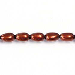 Czech Glass Pearl Bead - Baroque 12x7MM DK COPPER 14322