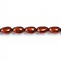 Czech Glass Pearl Bead - Baroque 12x7MM DK COPPER 14322