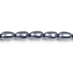 Czech Glass Pearl Bead - Baroque 12x7MM DARK GREY 70445