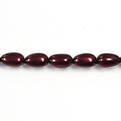 Czech Glass Pearl Bead - Baroque 12x7MM GARNET 70499