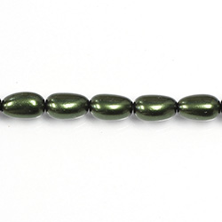 Czech Glass Pearl Bead - Baroque 12x7MM HUNTER GREEN 70958