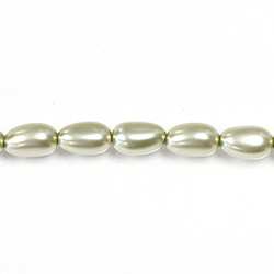 Czech Glass Pearl Bead - Baroque 12x7MM LT OLIVE 70457