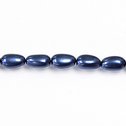 Czech Glass Pearl Bead - Baroque 12x7MM NAVY 70467