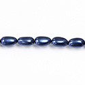 Czech Glass Pearl Bead - Baroque 12x7MM NAVY 70467