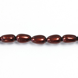 Czech Glass Pearl Bead - Baroque 12x7MM RUST 14324
