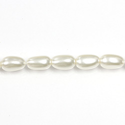 Czech Glass Pearl Bead - Baroque 12x7MM WHITE 70401