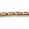 Czech Glass Pearl Bead - Baroque 15x9MM COPPER 70415