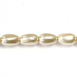 Czech Glass Pearl Bead - Baroque 15x9MM CREME 70414