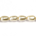 Czech Glass Pearl Bead - Baroque 15x9MM CREME 70414