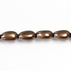 Czech Glass Pearl Bead - Baroque 15x9MM DARK BROWN 70419