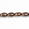 Czech Glass Pearl Bead - Baroque 15x9MM DARK BROWN 70419