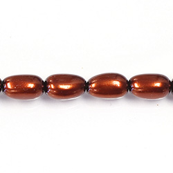 Czech Glass Pearl Bead - Baroque 15x9MM DK COPPER 14322