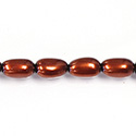 Czech Glass Pearl Bead - Baroque 15x9MM DK COPPER 14322