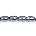 Czech Glass Pearl Bead - Baroque 15x9MM DARK GREY 70445