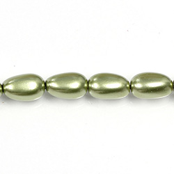 Czech Glass Pearl Bead - Baroque 15x9MM DARK OLIVE 70458