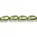 Czech Glass Pearl Bead - Baroque 15x9MM DARK OLIVE 70458