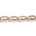 Czech Glass Pearl Bead - Baroque 15x9MM DARK ROSE 70425