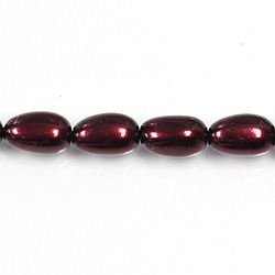 Czech Glass Pearl Bead - Baroque 15x9MM GARNET 70499