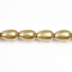 Czech Glass Pearl Bead - Baroque 15x9MM GOLD 70486