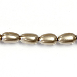 Czech Glass Pearl Bead - Baroque 15x9MM LT BROWN 70418