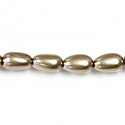 Czech Glass Pearl Bead - Baroque 15x9MM LT BROWN 70418