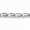 Czech Glass Pearl Bead - Baroque 15x9MM LT GREY 70483