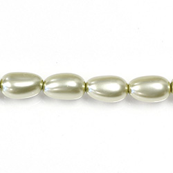 Czech Glass Pearl Bead - Baroque 15x9MM LT OLIVE 70457