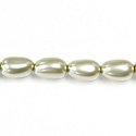 Czech Glass Pearl Bead - Baroque 15x9MM LT OLIVE 70457