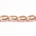 Czech Glass Pearl Bead - Baroque 15x9MM LT ROSE 70424