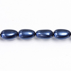 Czech Glass Pearl Bead - Baroque 15x9MM NAVY 70467