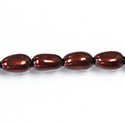 Czech Glass Pearl Bead - Baroque 15x9MM RUST 14324