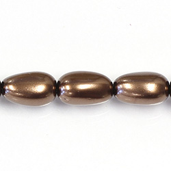 Czech Glass Pearl Bead - Baroque 18x10MM DARK BROWN 70419