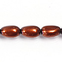 Czech Glass Pearl Bead - Baroque 18x10MM DK COPPER 14322