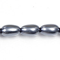 Czech Glass Pearl Bead - Baroque 18x10MM DARK GREY 70445