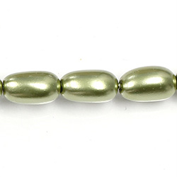 Czech Glass Pearl Bead - Baroque 18x10MM DARK OLIVE 70458