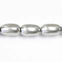 Czech Glass Pearl Bead - Baroque 18x10MM LT GREY 70483