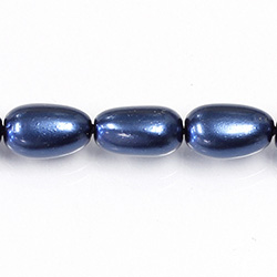 Czech Glass Pearl Bead - Baroque 18x10MM NAVY 70467